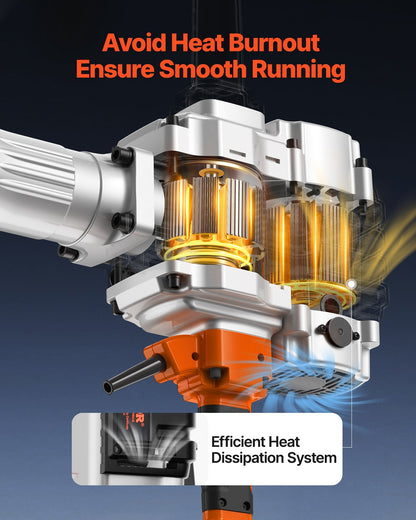 Demolition Jack Hammer, 2100W Electric Jackhammer Heavy Duty, 1650 BPM Industrial-Grade Jack Hammer Concrete Breaker, with 1 Point Chisel, 1 Flat Chisel, Gloves and Goggles