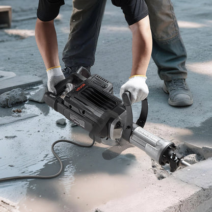 Demolition Jack Hammer, 3000 W Powerful Electric Jackhammer, 1700 BPM Concrete Breaker with a Point Chisel, Carrying Case, Gloves, Goggles, for Concrete, Wall, Brick, Tile and Foundation