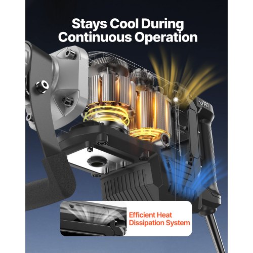 Rivningshammare, 3000 W kraftfull elektrisk tryckluftshammare, 1700 slag/min betongbrytare med spetsmejsel, bärväska, handskar, skyddsglasögon, för betong, vägg, tegel, kakel och grund |  EU