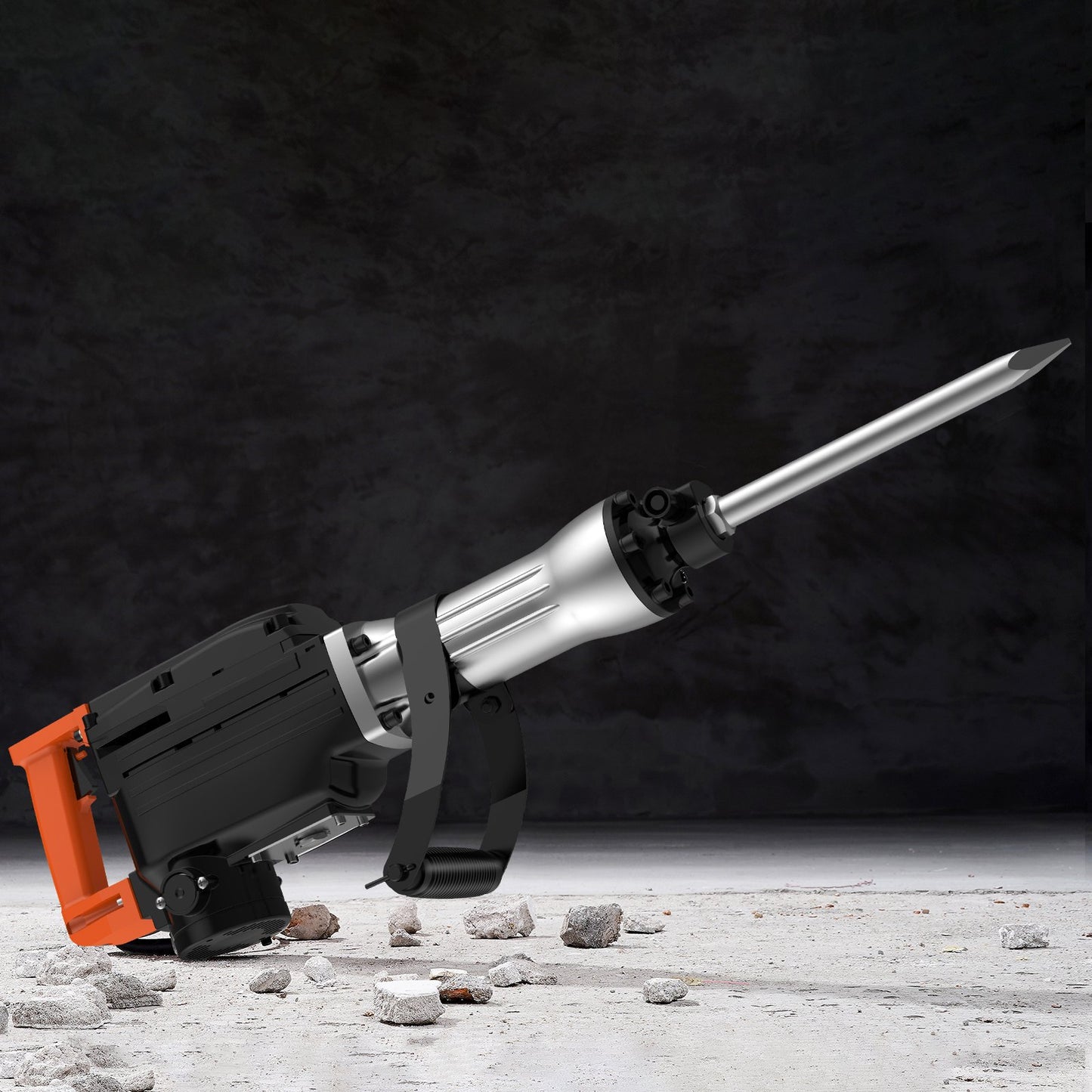 Demolition Jack Hammer, 2200W Electric Jackhammer Heavy Duty, 1350 BPM Concrete Breaker, 2pcs Chisels Bit Chipping with Case, Black