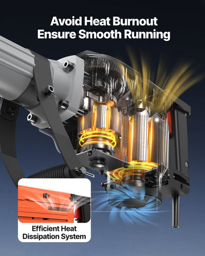 Demolition Jack Hammer, 2200W Electric Jackhammer Heavy Duty, 1350 BPM Concrete Breaker 6pcs Chisels Bit Chipping with Case