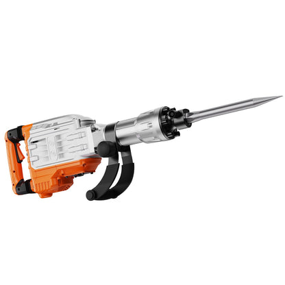 Demolition Jack Hammer, 3500W Jack Hammer Concrete Breaker, 1900 BPM Heavy Duty Electric Jack Hammer, 2pcs Chisel with Gloves & 360°C Swiveling Front Handle for Trenching and Breaking Holes