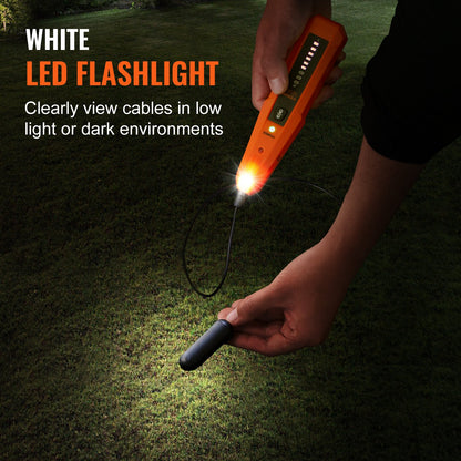 Underground Cable Locator, 3 FT Max. Detection Depth, Wire Tracer Break Detector Finder with Earphone, 1000 FT Max.Detection Length Cable Tester for Pet Fence Buried Sprinkler Valve Irrigation