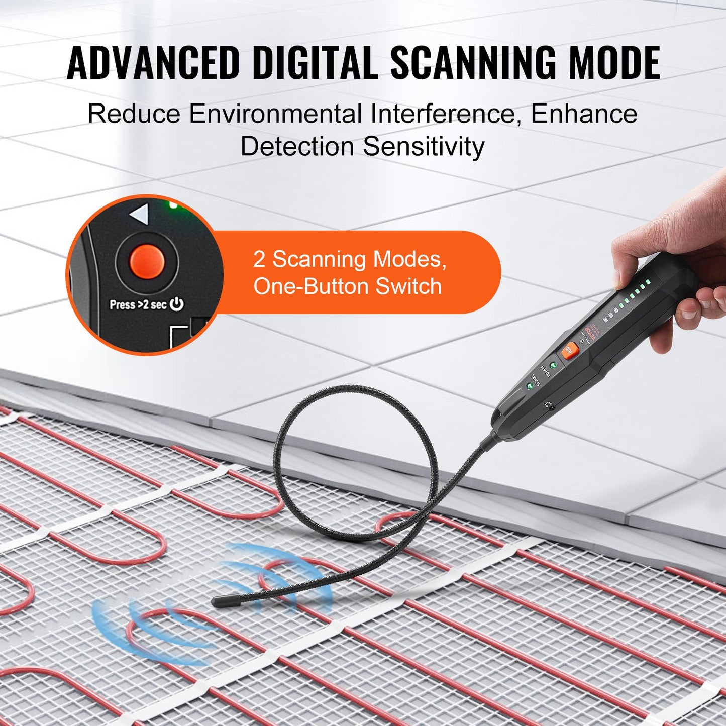 Subterranean Wire Locator, Up to 6.5 FT Detection Depth, Earphone-Included Cable Tracer and Break Detector, 3280 FT Detection Range, Ideal for Locating Hidden Pet Fences and Sprinkler Valves