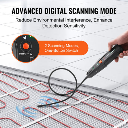 Subterranean Wire Locator, Up to 6.5 FT Detection Depth, Earphone-Included Cable Tracer and Break Detector, 3280 FT Detection Range, Ideal for Locating Hidden Pet Fences and Sprinkler Valves