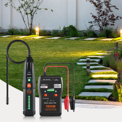 Subterranean Wire Locator, Up to 6.5 FT Detection Depth, Earphone-Included Cable Tracer and Break Detector, 3280 FT Detection Range, Ideal for Locating Hidden Pet Fences and Sprinkler Valves