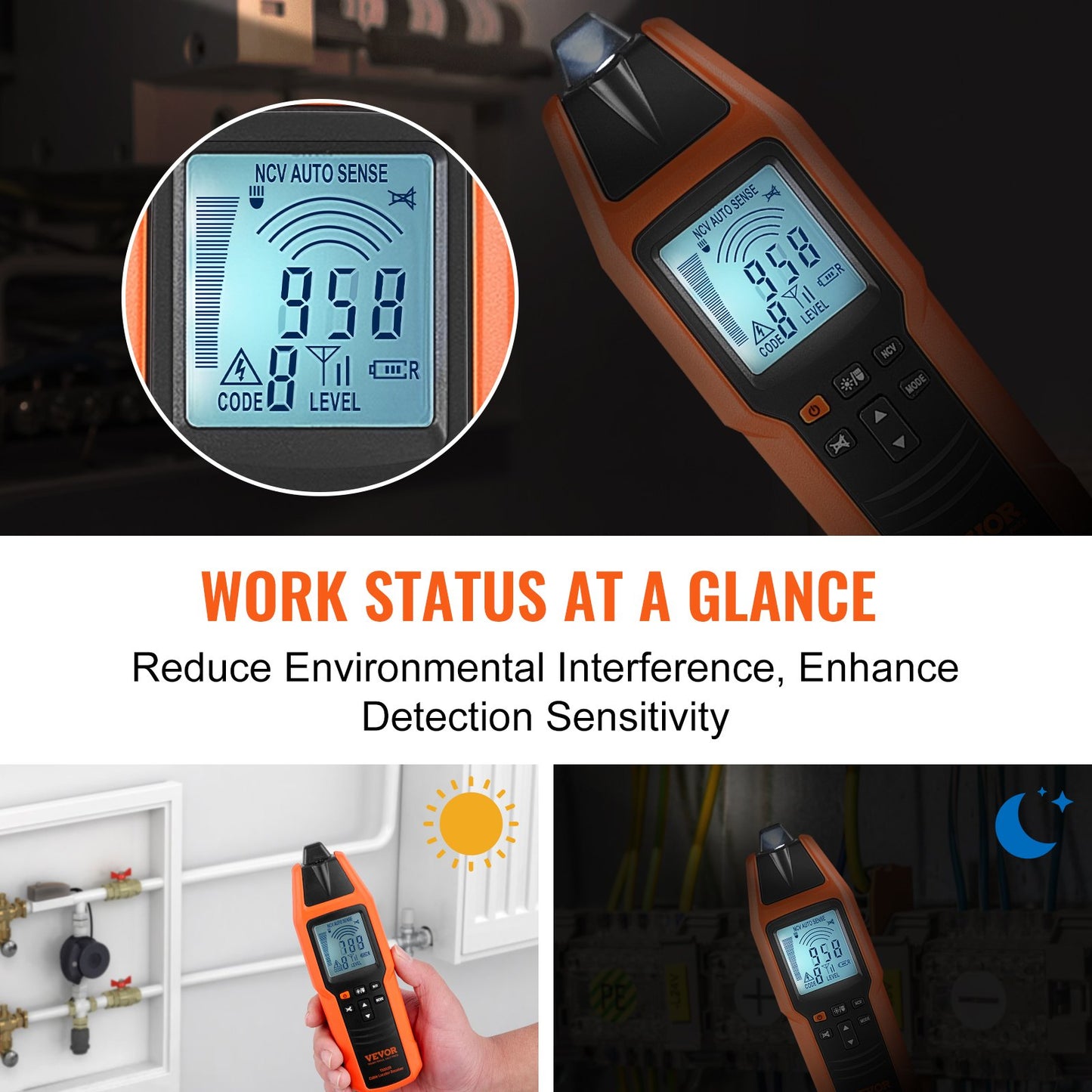 Subterranean Wire Tracker, Up to 3 FT Detection Depth, Voltage Range 12-600V, Circuit and Line Break Locator, Extends to 6561 FT for Underground Pipes, Electric Fencing, Hidden Wires