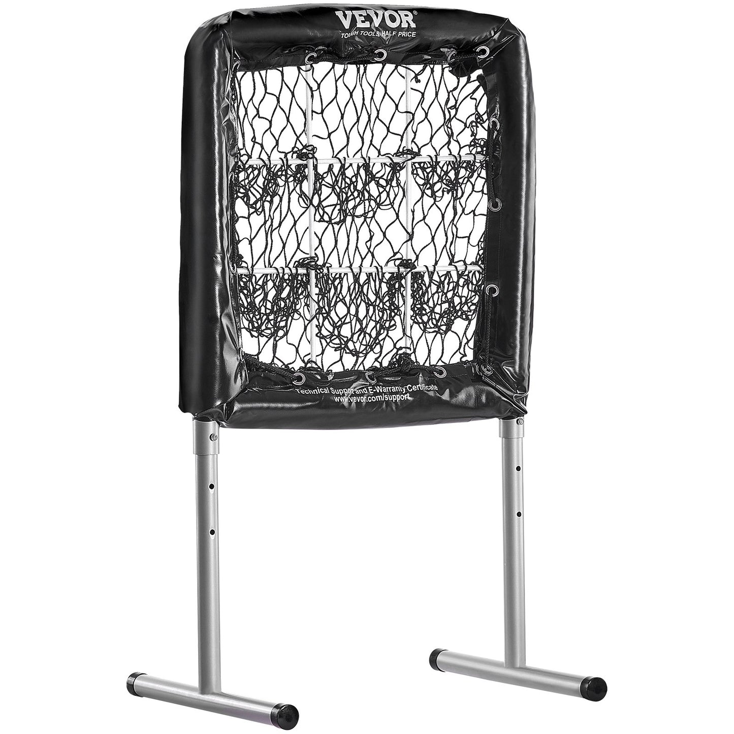 9-Loch-Baseballnetz, 28"x27" Softball-Baseball-Trainingsgerät für Schlagübungen, robuste, höhenverstellbare Trainingshilfe mit Schlagzone und 4 Bodenpfählen, für Jugendliche und Erwachsene