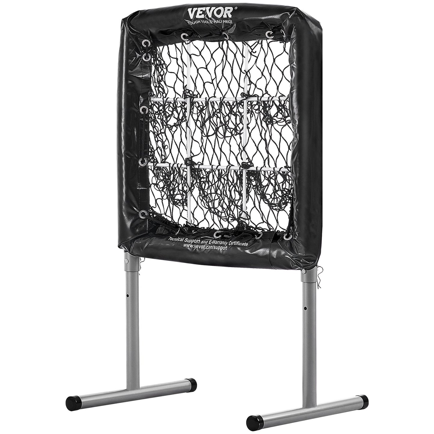 9-Loch-Baseballnetz, 28"x27" Softball-Baseball-Trainingsgerät für Schlagübungen, robuste, höhenverstellbare Trainingshilfe mit Schlagzone und 4 Bodenpfählen, für Jugendliche und Erwachsene