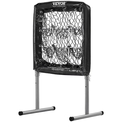 9-Loch-Baseballnetz, 28"x27" Softball-Baseball-Trainingsgerät für Schlagübungen, robuste, höhenverstellbare Trainingshilfe mit Schlagzone und 4 Bodenpfählen, für Jugendliche und Erwachsene