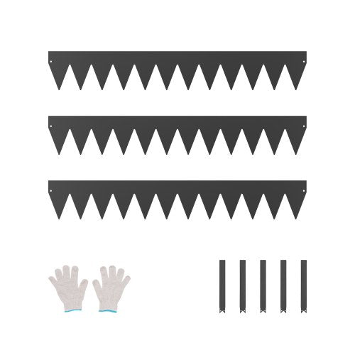 Stålkantlist 3-pack 40 x 6 tum Rostbeständig gångvägsavdelare