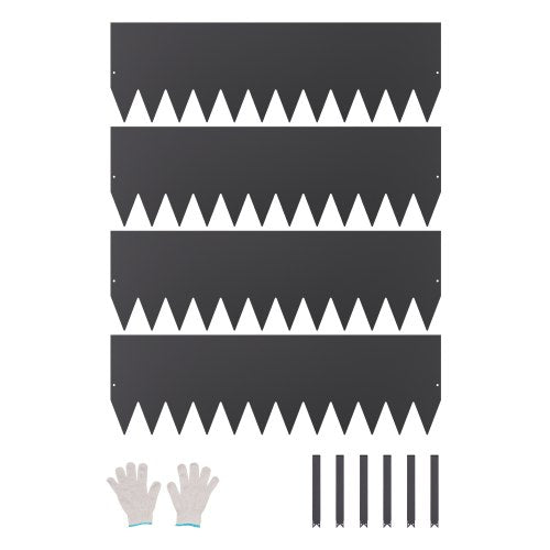 Steel Landscape Edging, 4 Packs 40 x 12 in Rust-Resistant Metal Landscape Edging, Bendable Garden Edging Border, Heavy Duty Lawn Edging, Easy-to-Install, Flower Bed Yard Pathway Divider Black