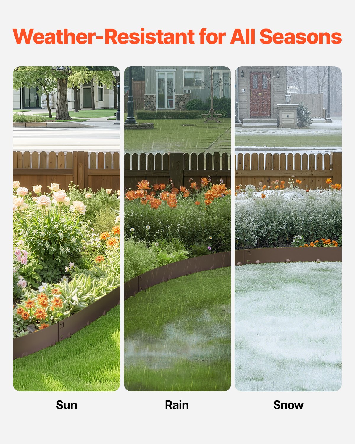 Steel Landscape Edging, 5 Packs 39 x 4 in Rust-Resistant Metal Landscape Edging, Bendable Garden Edging Border, Heavy Duty Lawn Edging, Easy-to-Install, Flower Bed Yard Pathway Divider Brown