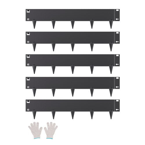 Steel Landscape Edging, 5 Packs 39 x 5 in Rust-Resistant Metal Landscape Edging, Bendable Garden Edging Border, Heavy Duty Lawn Edging, Easy-to-Install, Flower Bed Yard Pathway Divider Black