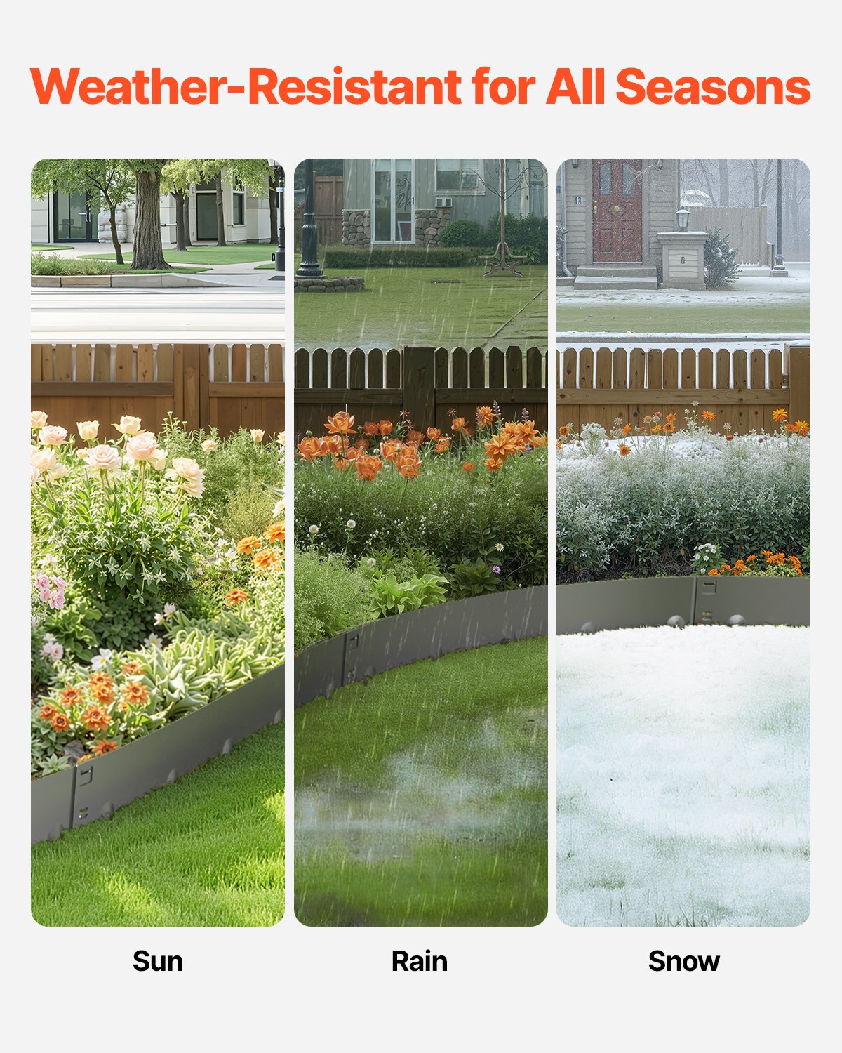 Stahl-Landschaftseinfassung, 5er-Pack, 99,1 x 12,7 cm, rostbeständig, für den Garten, dunkelgrau