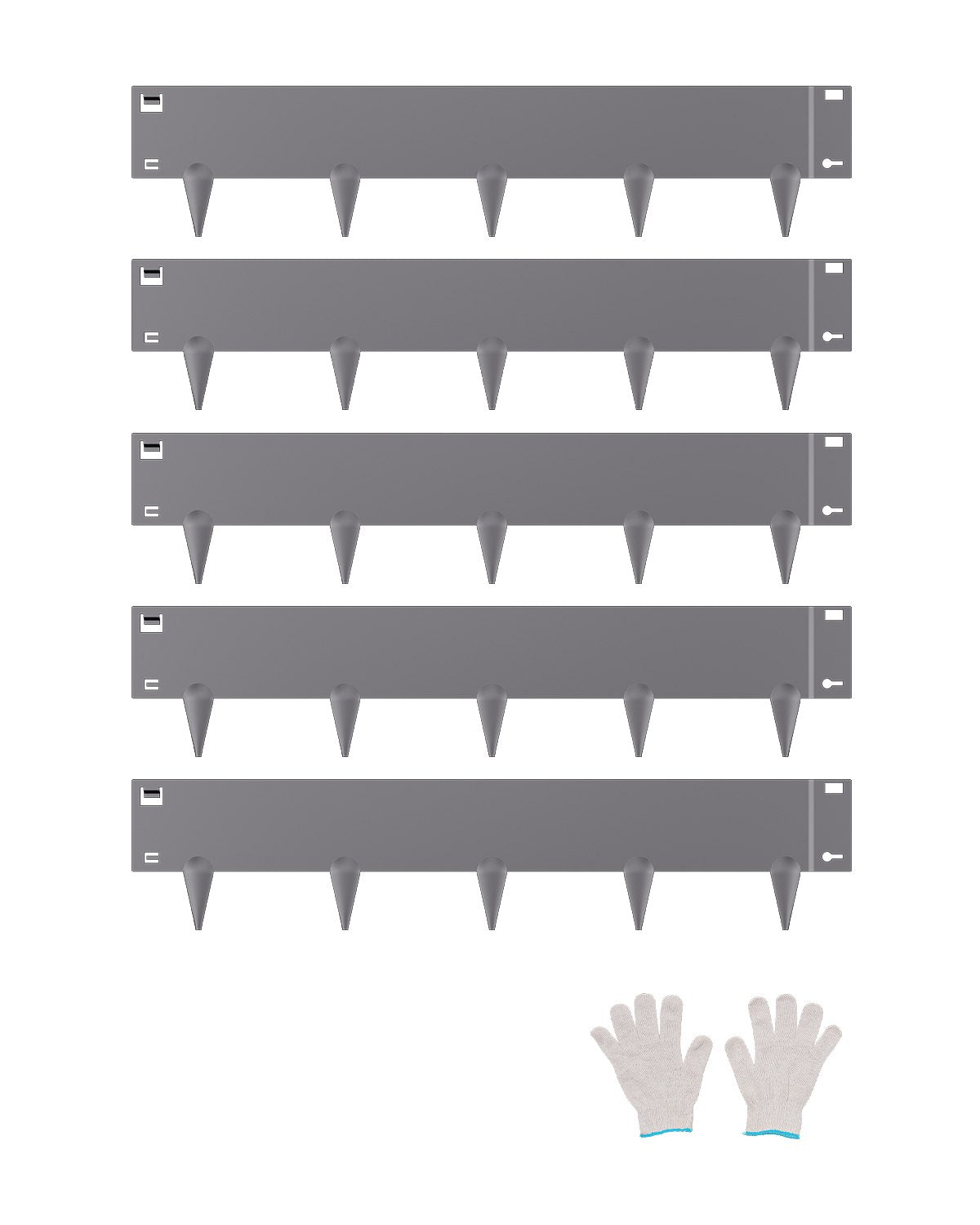 Stahl-Landschaftseinfassung, 5er-Pack, 99,1 x 12,7 cm, rostbeständig, für den Garten, dunkelgrau