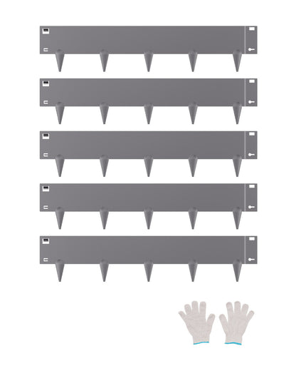 Stahl-Landschaftseinfassung, 5er-Pack, 99,1 x 12,7 cm, rostbeständig, für den Garten, dunkelgrau