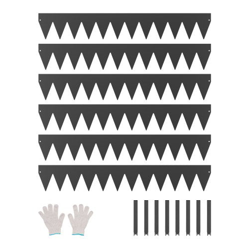 Stahlkanten 6er-Pack 40 x 6 Zoll Rostbeständig für Garten Schwarz | EU