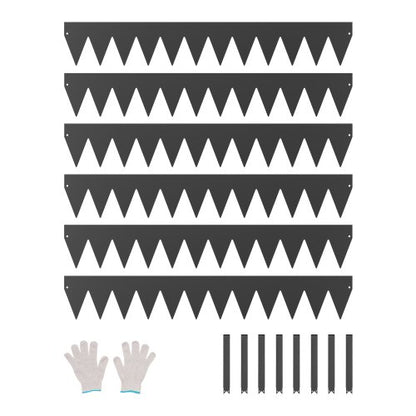 Stahlkanten 6er-Pack 40 x 6 Zoll Rostbeständig für Garten Schwarz | EU