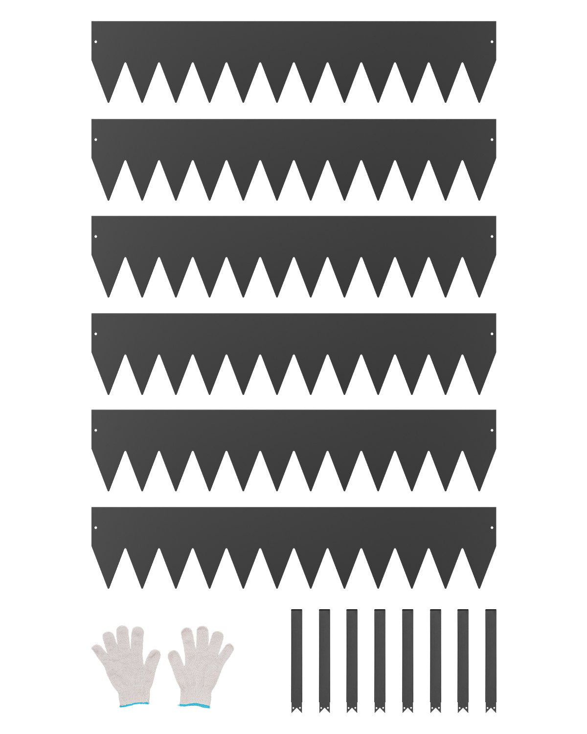 Stahl-Landschaftseinfassung, 6er-Pack, 101,6 x 20,3 cm, rostbeständig, für den Garten, Schwarz