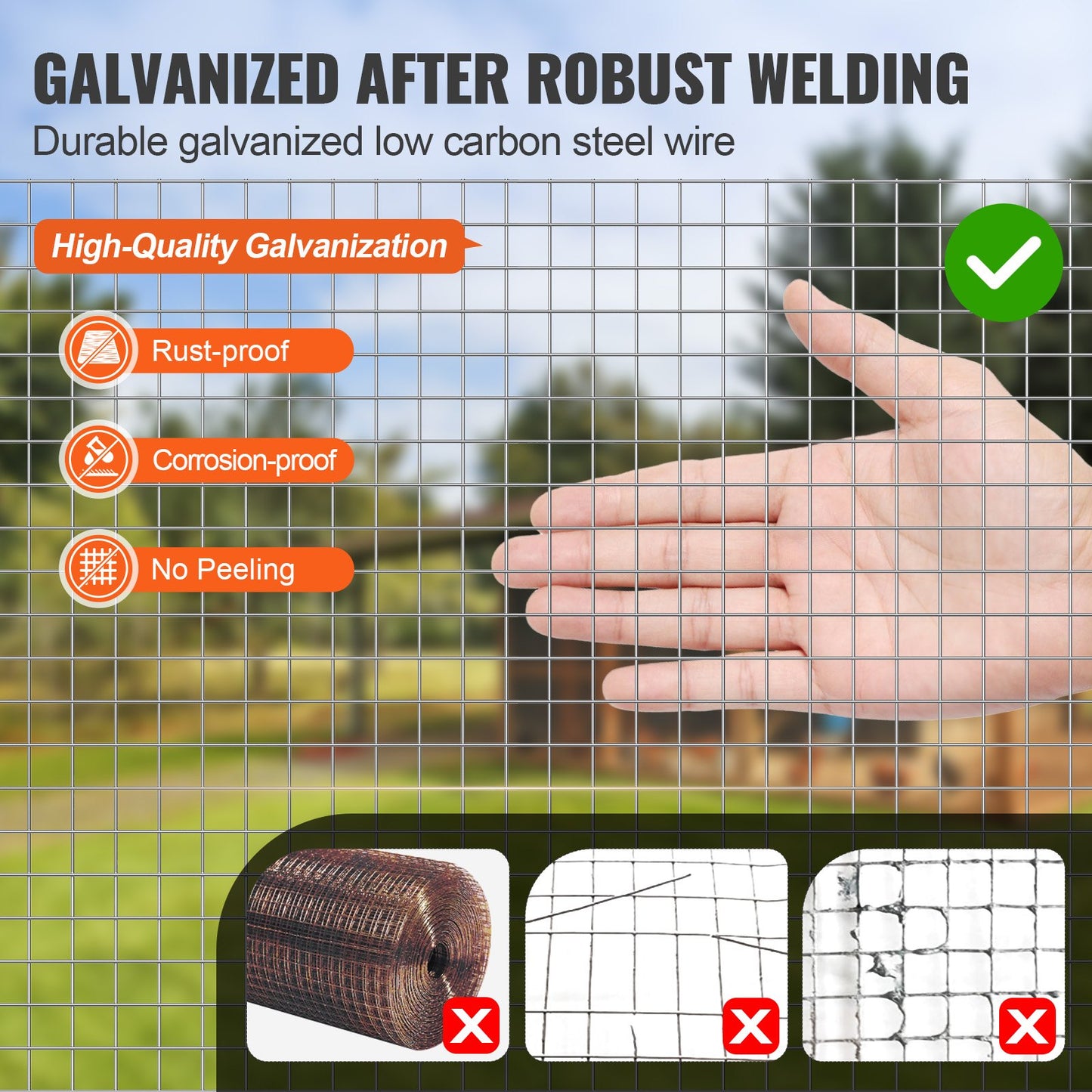 Hardware Cloth, 1/2 inch 24in x 50 ft 19 Gauge, Hot Dipped Galvanized Wire Mesh Roll, Chicken Wire Fencing, Wire Mesh for Rabbit Cages, Garden, Small Rodents