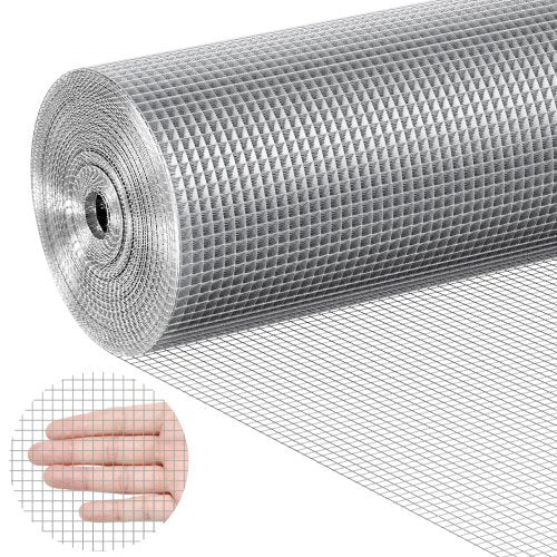 Hardware Cloth, 1/4 inch 48in x 100 ft 23 Gauge, Hot Dipped Galvanized Wire Mesh Roll, Chicken Wire Fencing, Wire Mesh for Rabbit Cages, Garden, Small Rodents