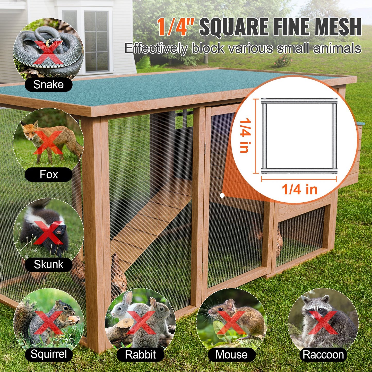 Hardware Cloth, 1/4 inch 48in x 50 ft 23 Gauge, Hot Dipped Galvanized Wire Mesh Roll, Chicken Wire Fencing, Wire Mesh for Rabbit Cages, Garden, Small Rodents