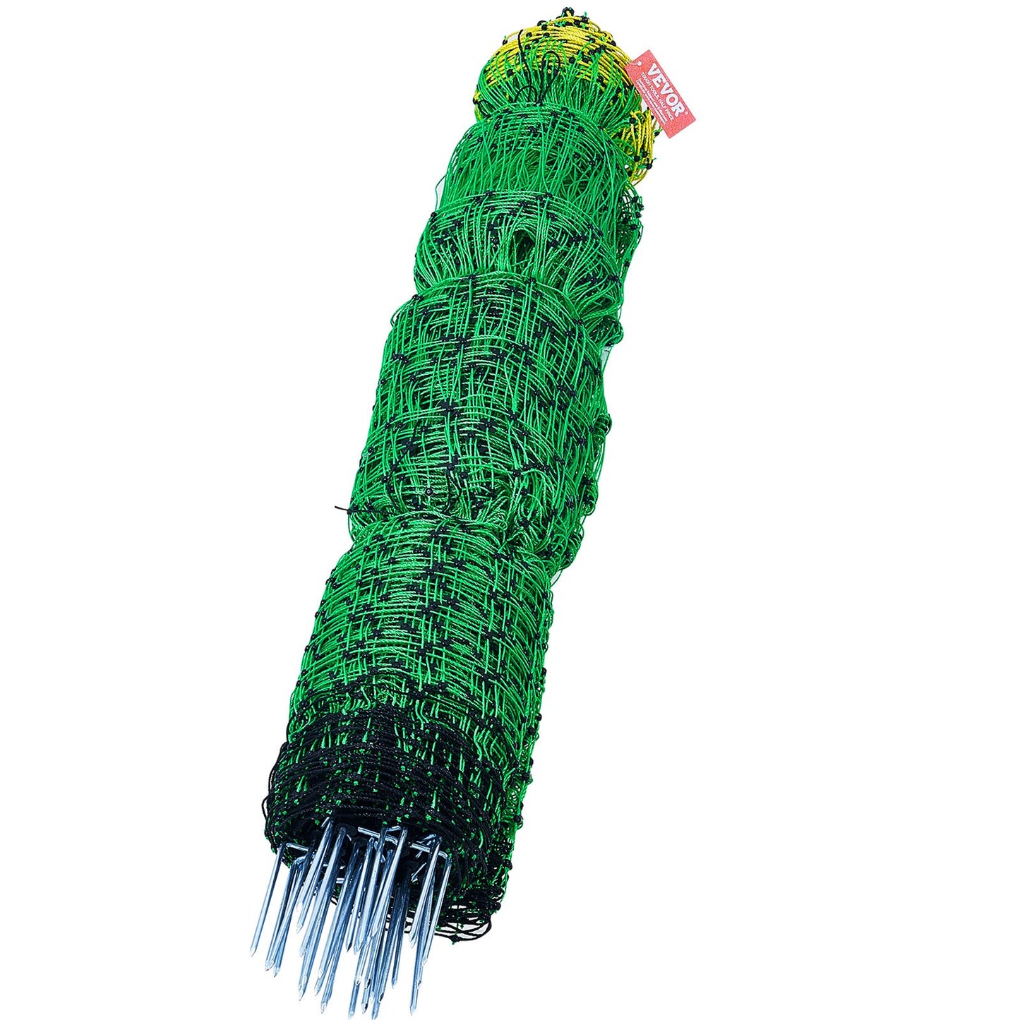 Elektrozaunnetz, 88,9 cm H x 413,9 cm L, PE-Maschenzaun mit Pfosten und Doppelspitzen, tragbares Netz für Ziegen, Schafe, Lämmer, Hirsche, Schweine, Hunde, zur Verwendung in Hinterhöfen, auf Bauernhöfen und Ranches