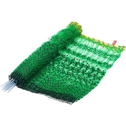 Electric Fence Net, 42" H x 164" L, PE Mesh Fence with Posts and Double Spikes, Portable Net for Goats, Sheep, Lambs, Deer, Pigs, Dogs, Used in Backyards, Farms and Ranches