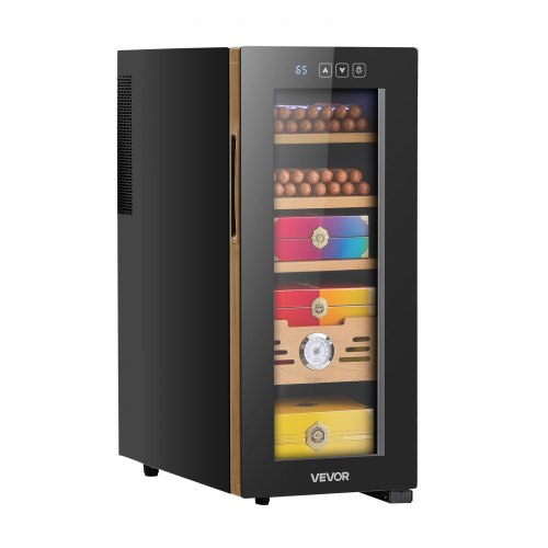 Electric Humidor, 33L, 250 Counts Electric Cigar Humidor Cabinet with Cooling Temperature Control, Spanish Cedar Wood Shelves & Drawers, Mechanical Hygrometer, 4 Layers, Cooler for Household