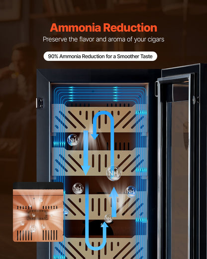 Electric Humidor, 105L, 1000 Counts Electric Cigar Humidor Cabinet with Compressor Cooling, Constant Humidity & Temperature Control, Spanish Cedar Wood Shelves & Drawers, 4 Layers, for Household