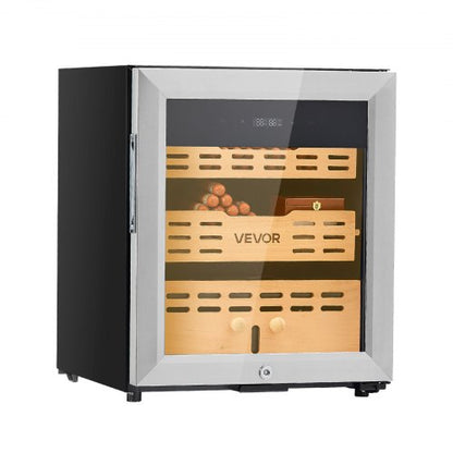 Electric Humidor, 50L, 300 Counts Electric Cigar Humidor Cabinet with Compressor Cooling, Constant Humidity & Temperature Control, Spanish Cedar Wood Shelves & Drawers, 2 Layers, for Household