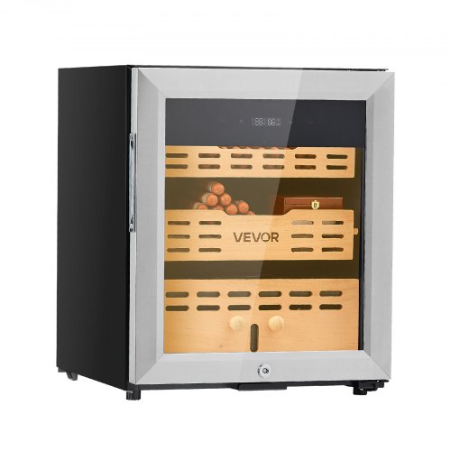 Electric Humidor, 50L, 300 Counts Electric Cigar Humidor Cabinet with Compressor Cooling, Constant Humidity & Temperature Control, Spanish Cedar Wood Shelves & Drawers, 2 Layers, for Household