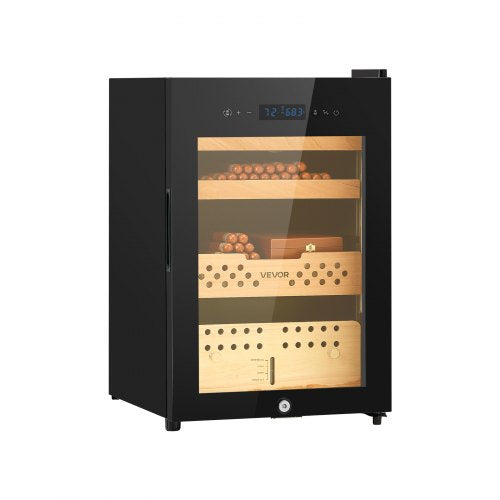 Electric Humidor, 60L, 350 Counts Electric Cigar Humidor Cabinet with Compressor Cooling, Constant Humidity & Temperature Control, Spanish Cedar Wood Shelves & Drawers, 3 Layers, for Household