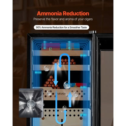 Elektrisk Humidor, 60L, 350 Counts Elektrisk Cigar Humidor Skåp med Kompressorkylning, Konstant Fuktighets- och Temperaturkontroll, Hyllor och Lådor i Spanskt Cederträ, 3 Lager, För Hushållet |  EU