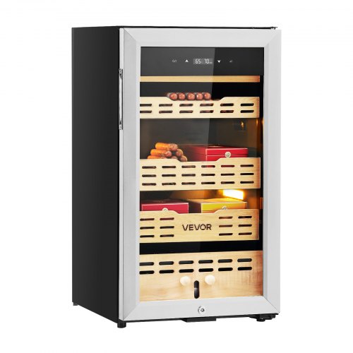 Electric Humidor, 75L, 450 Counts Electric Cigar Humidor Cabinet with Compressor Cooling, Constant Humidity & Temperature Control, Spanish Cedar Wood Shelves & Drawers, 4 Layers, for Household