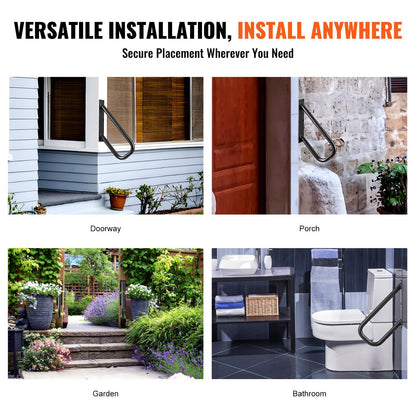 Handläufe für Außentreppen, 48,9 cm, wandmontiertes Sicherheitsgeländer für 1–2 Stufen