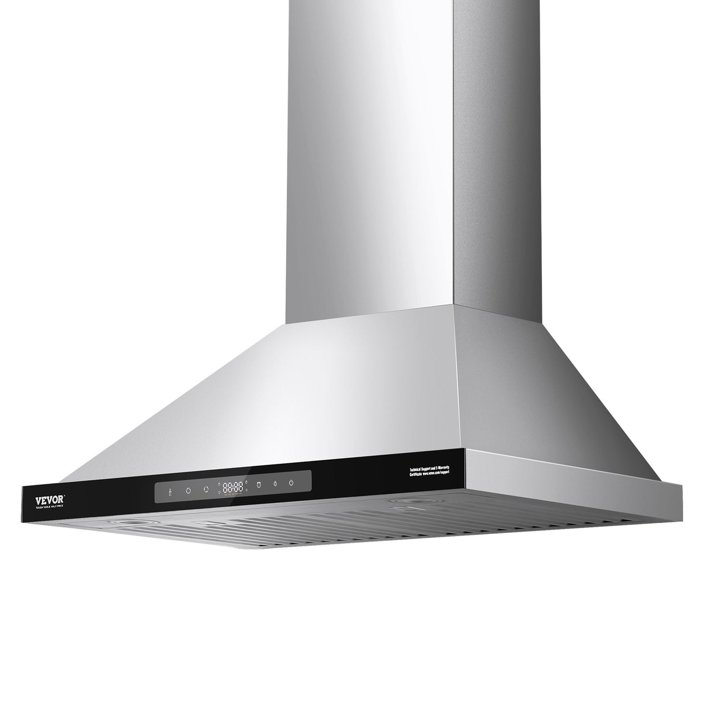 Wall Mount Range Hood, 30 inch Chimney-Style Ceiling Mount Vent, 800 CFM Stainless Steel Kitchen Stove Hood with Gesture & Touch Control, LED Light, Baffle Filters, Ducted/Ductless Convertible