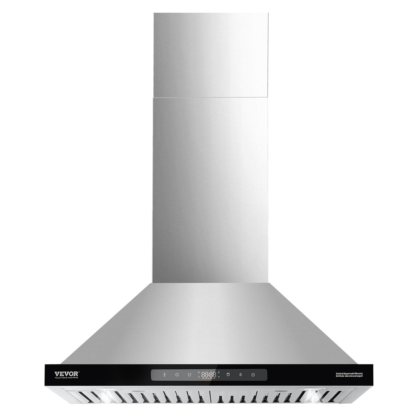 Wall Mount Range Hood, 30 inch Chimney-Style Ceiling Mount Vent, 800 CFM Stainless Steel Kitchen Stove Hood with Gesture & Touch Control, LED Light, Baffle Filters, Ducted/Ductless Convertible
