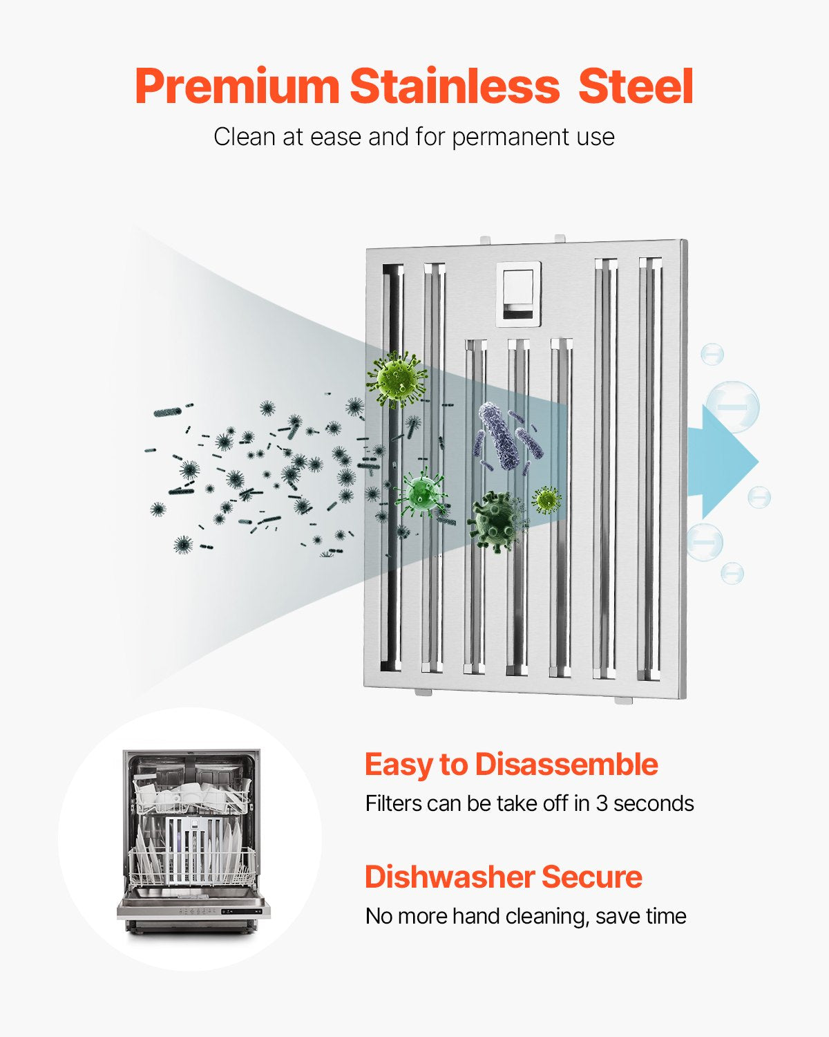 Range Hood, 30 inch Chimney-Style Ceiling Mount Vent, 800 CFM Stainless Steel Kitchen Stove Hood with Gesture & Touch Control, LED Light, Baffle Filters, Ducted/Ductless Convertible