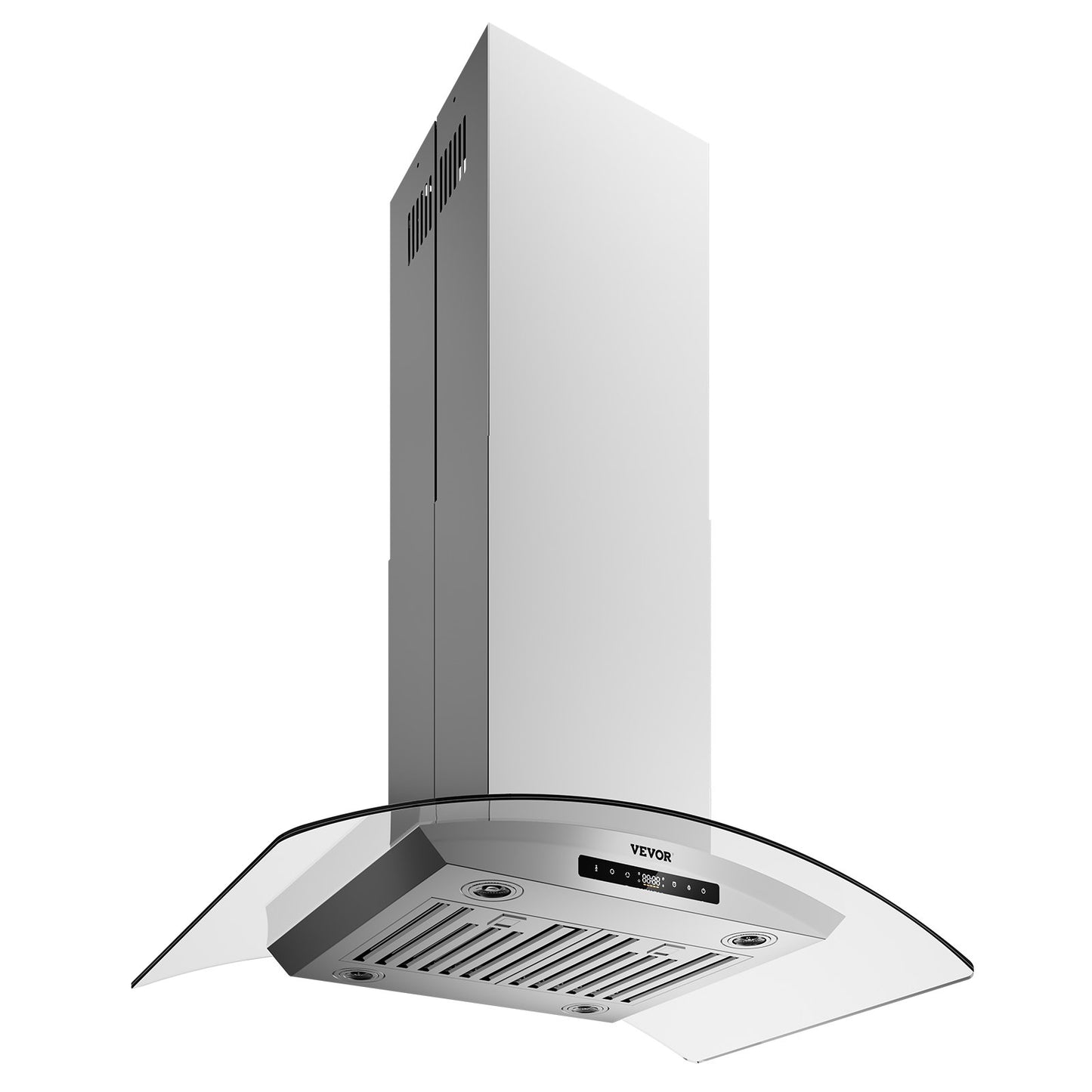Wall Mount Range Hood, 36 inch Chimney-Style Ceiling Mount Vent, 800 CFM Stainless Steel Kitchen Stove Hood with Gesture & Touch Control, LED Light, Baffle Filters, Ducted/Ductless Convertible