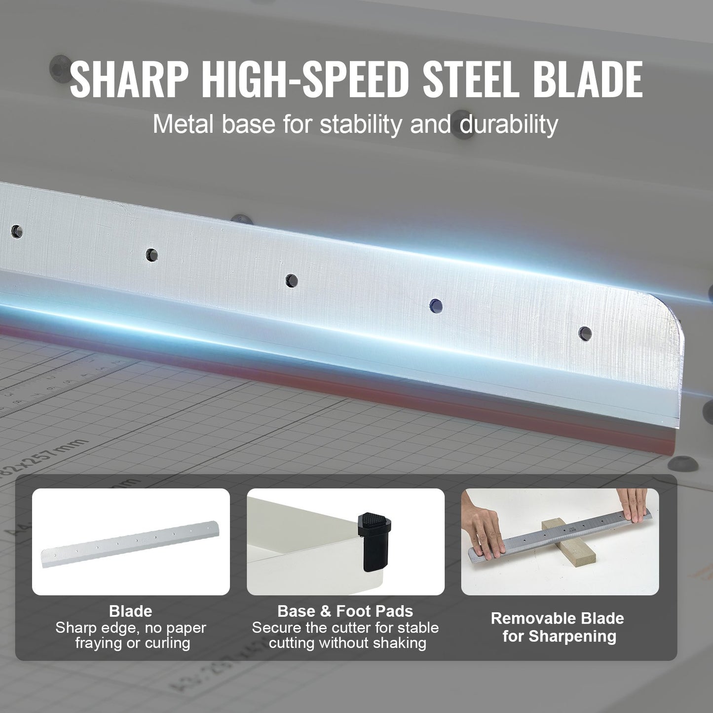 Pappersskärare 17" A3-giljotinpappersskärare 400 arks kapacitet metallbas