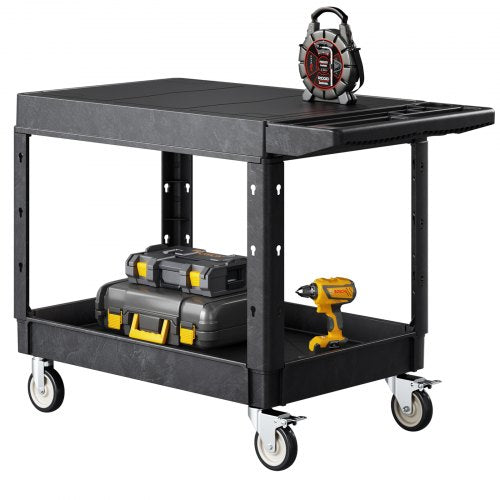 2-hylls Utility Cart 550 lbs 37 x 25,4-tums servicevagn med hjul |  EU