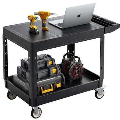 2-hylls Utility Cart 550 lbs 37 x 25,4-tums servicevagn med hjul |  EU