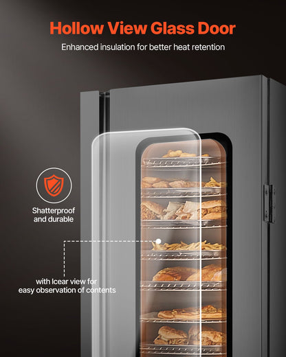 Hot Box Speisenwärmer 16-stufiger Imbiss-Wärmerschrank mit Wasserschale