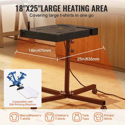 Flash Screen Printing Dryer 18 x 25 Inch Silk Screen Dryer T-shirt