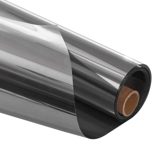 Window Privacy Film, One Way Window Tint, Daytime Mirror Reflective Heat Control Glass, Static Cling Sun Blocking, See out Not in Window Film for Home and Office, Black-Silver, 36 in x 6.5 ft