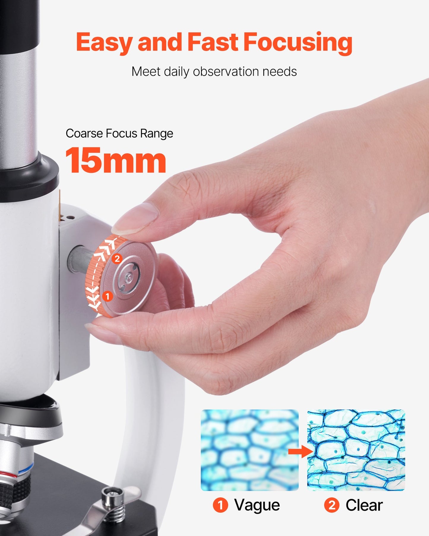 Microscope for Kids Adults, 40X-2000X Professional Compound Microscope Mobile Phone Adapter with LED Light, for Laboratory, School, Home, Education