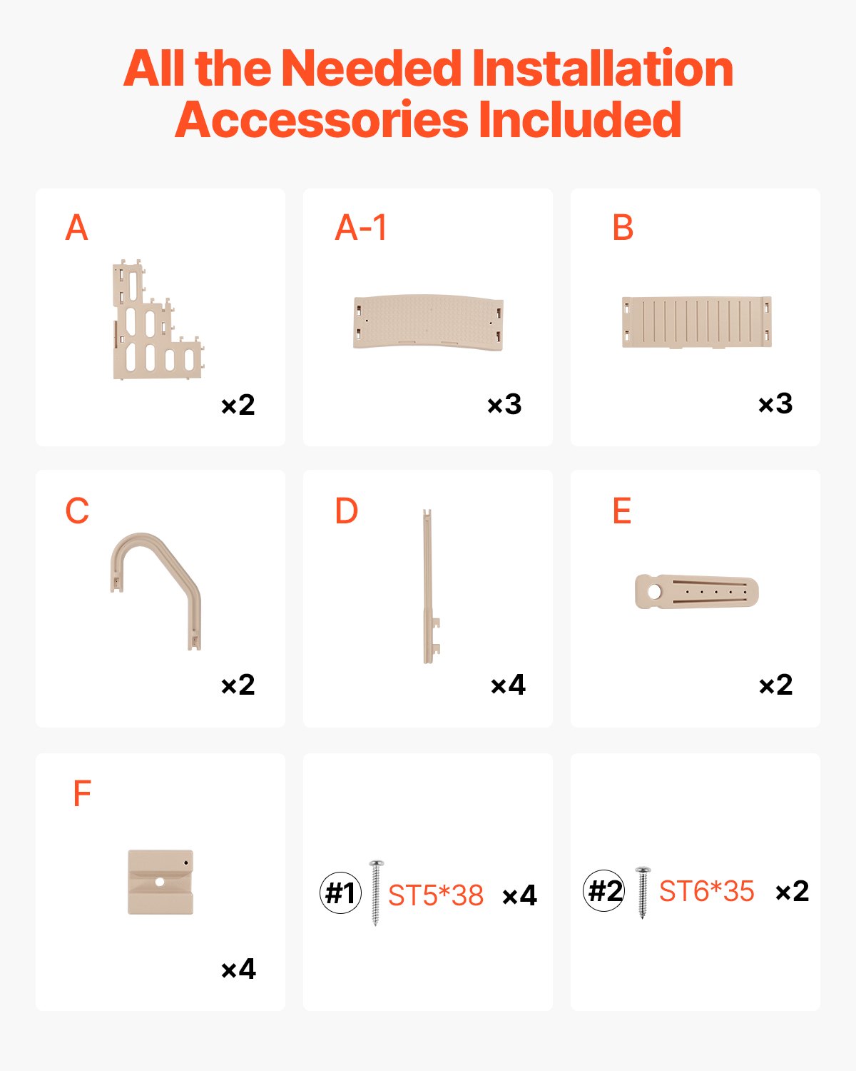 3-stegs taupe poolstege med 2 ledstänger stödjer 400 lb för 36-48 i pooler