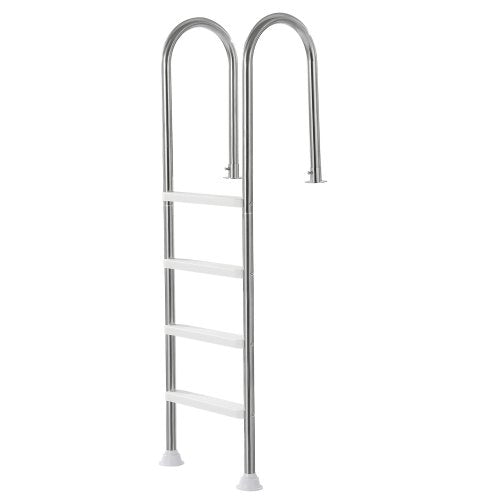 Swimming Pool Ladder, 4-Step Double Handrails Stairs with Non-slip Heavy Duty Steps, Stainless Steel Load Capacity 265 lbs, for 54 In Inground Pools with Mounted Deck Board Indoor & Outdoor
